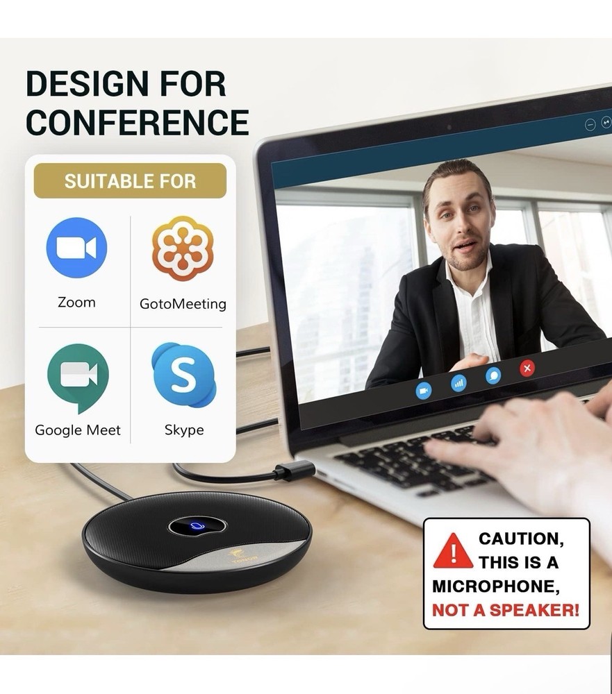 TONOR USB Conference Microphone, 360° Omnidirectional PC Computer Condenser Mic