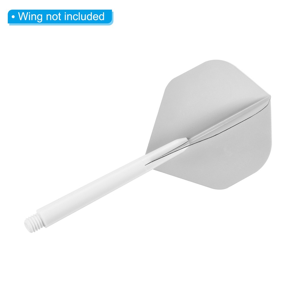 48mm Dart Shafts, Medium 2BA Thread Plastic Dart Stems - 15 Pack (White)
