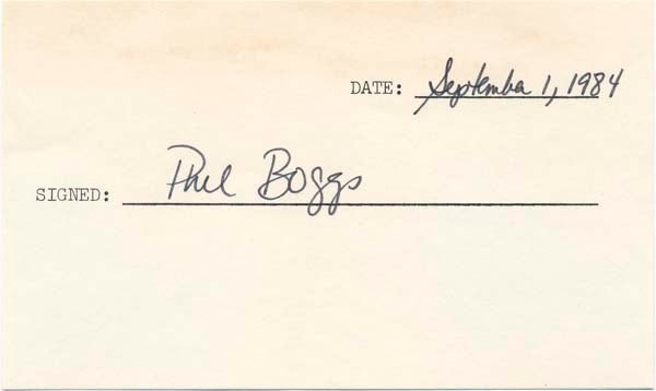 Phil BOGGS / Signature Signed