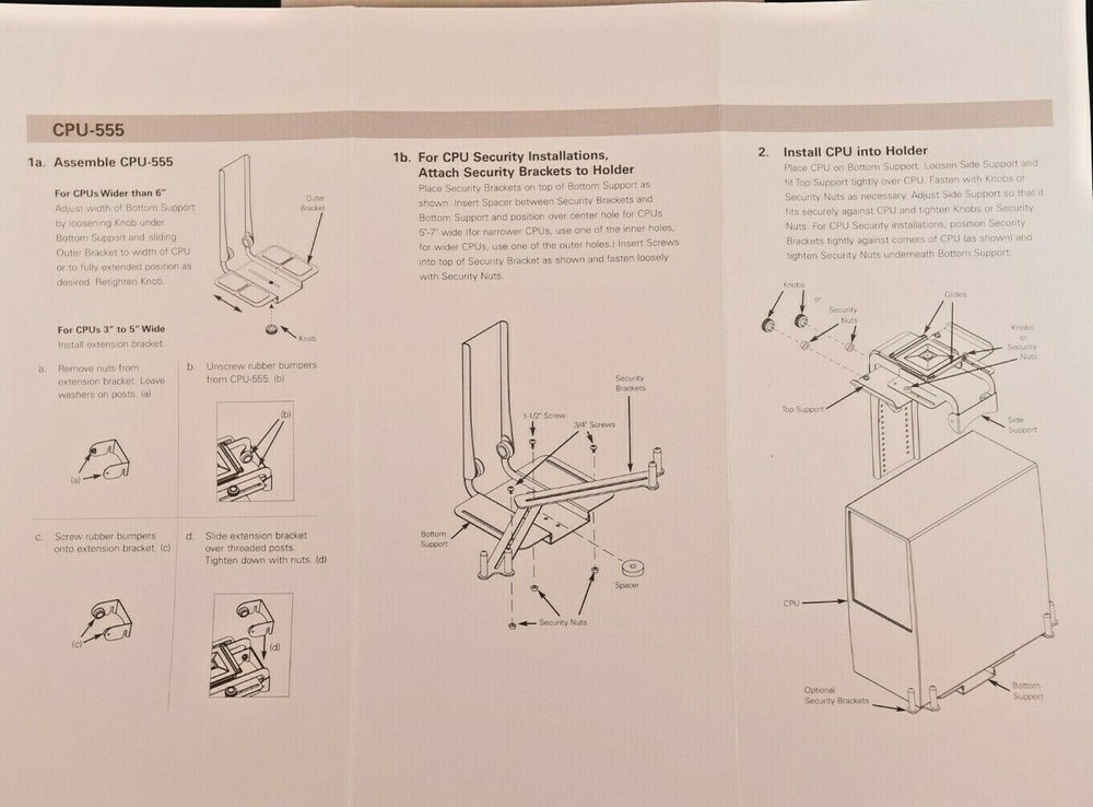 Humanscale CPU555 Desktop Computer Holders