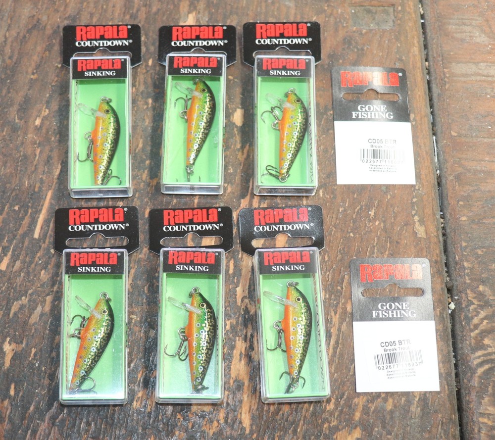 6 rapala cd-5 cd05 BTR Brook Trout sinking minnow countdown 3/16oz
