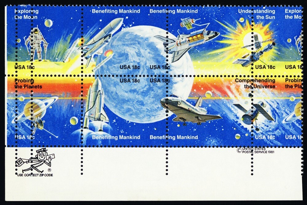 1919a, MNH 18¢ Misperforation Error Block Showing Gutter - Stuart Katz