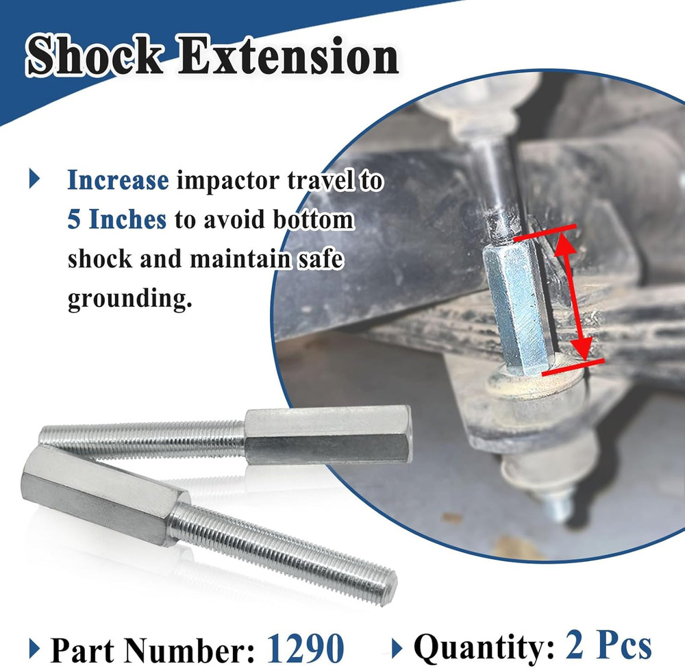 1290 Shock Extensions - 3" Length, 3/8-24 Thread Size, Silver Gloss, 2 Pcs