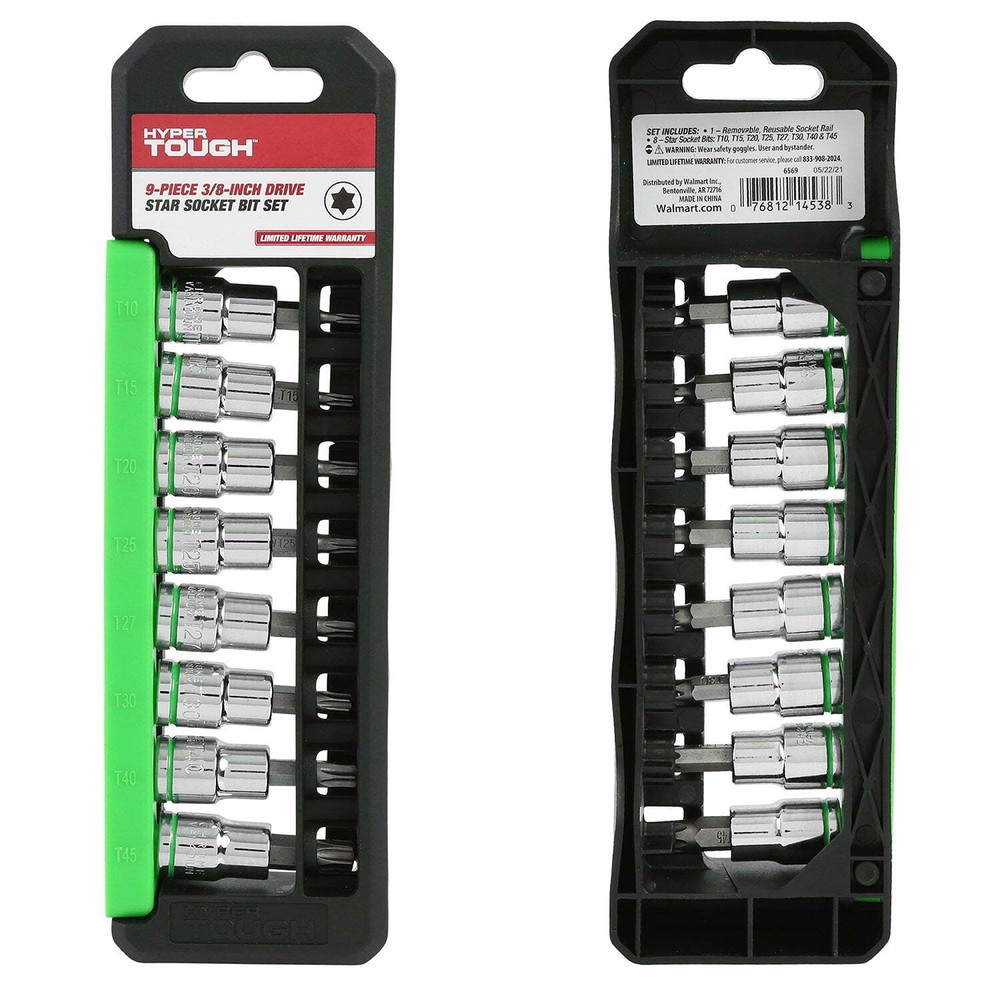 Hyper Tough 9-Piece 3/8-inch Drive, Metric Hex Socket Bit Set, 6569