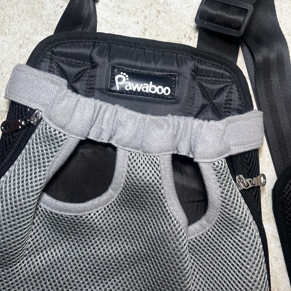 Pawaboo Pet Carrier Backpack Adjustable Front Cat Dog Size Medium Gray EUC