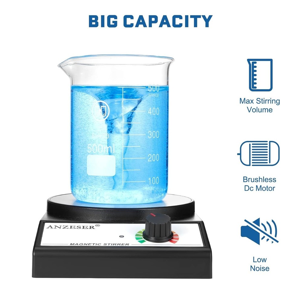 Efficient 3000mL Magnetic Stir Plate - Compact Design & Lifetime