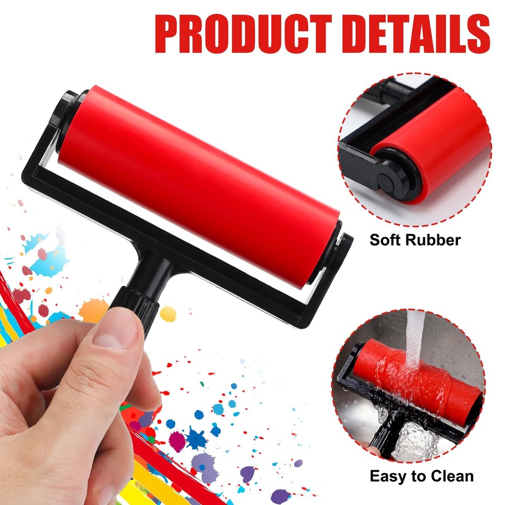 3 Pack Brayer for Printing 4 Inch Brayer Roller for Printmaking