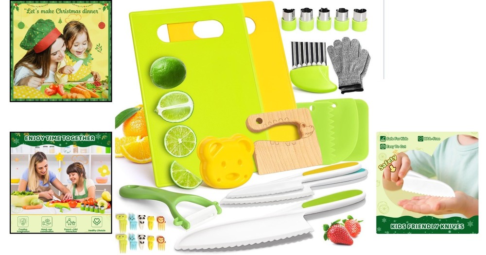 Comprehensive 28PCS Toddler Knife Set - Fun Kitchen Tools for Ages 2-10
