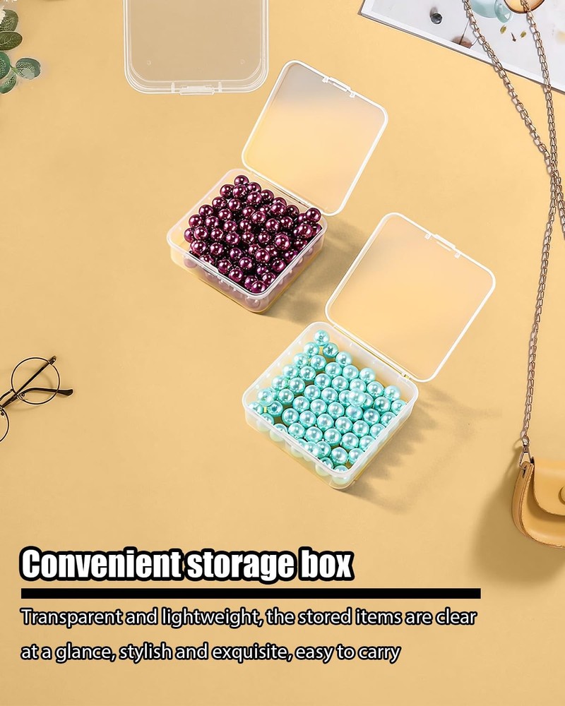 Small Plastic Case, 24 Pack Clear Plastic Beads Storage Containers Clear Craf...