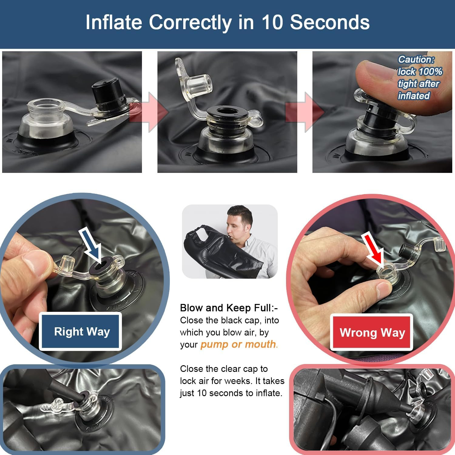 Inflatable Hair Washing Basin for Bedridden Portable Shampoo Sink for Bedside