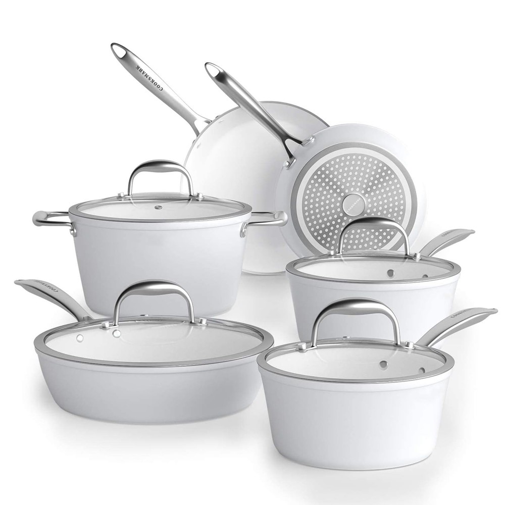 Nonstick Ceramic Cookware Set Induction & Dishwasher Safe Scratch-Resistant Pots