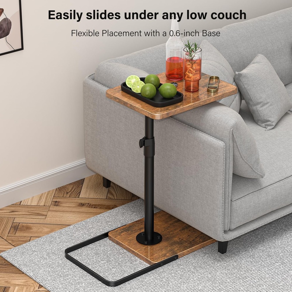 TV Tray Table for Couch - Adjustable Height & 360°Swivel Panel Design，Larger ...
