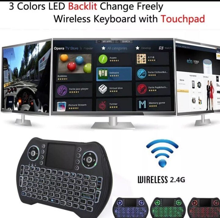 New 2.4G Wireless Keyboard with Touchpad Mouse Backlit USB Mini Black