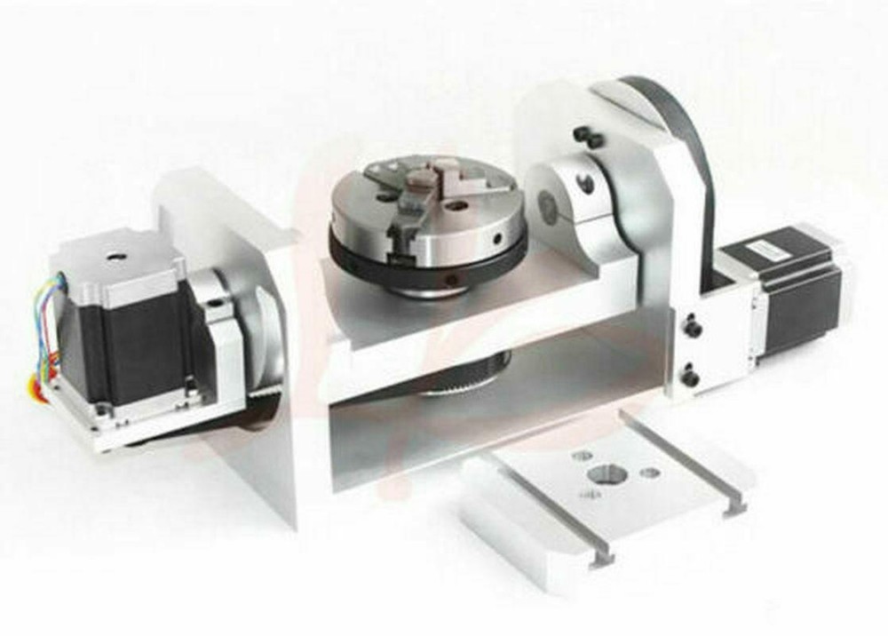 CNC Router Machine Rotary Indexer Table 4th & 5th Rotational Axis W/ Chuck,