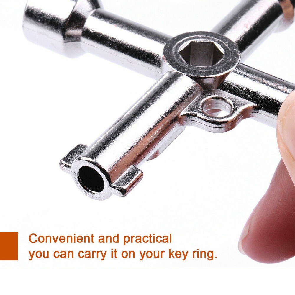 4 Way Universal Cross Square Triangle Electrical Cabinet Utilities Key Wrench