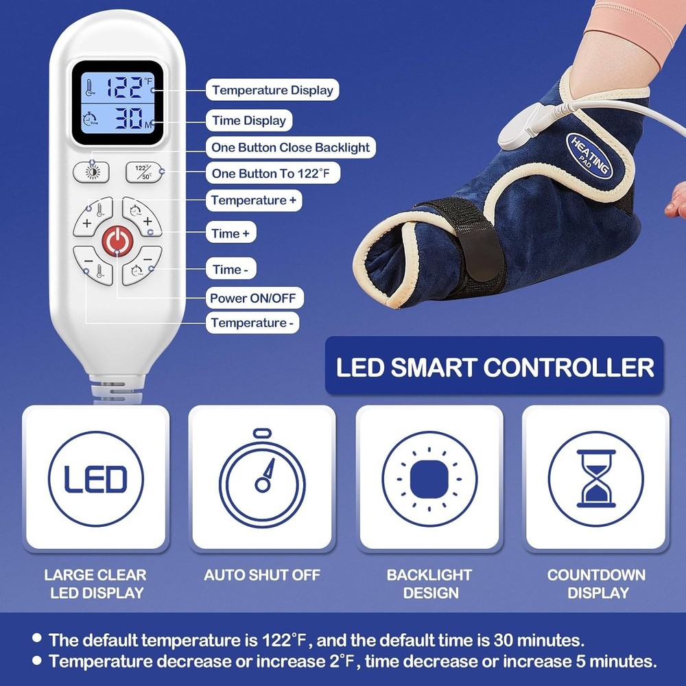 Full Coverage Electric Foot Warmer | Adjustable Heat & Timer | 1
