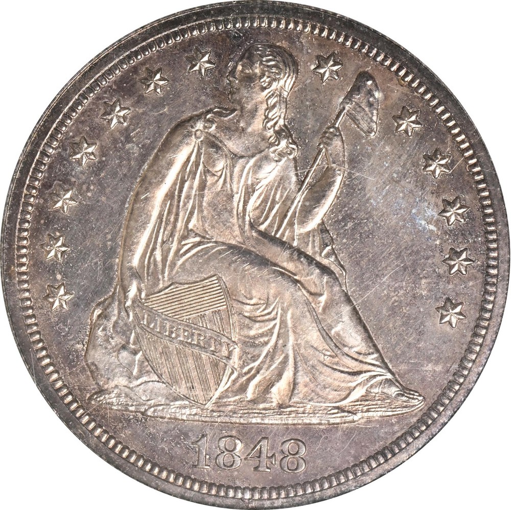 1848 LIBERTY SEATED S$1 NGC PR 64