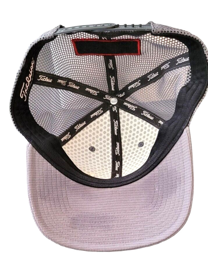 Titleist Pro V1 Performance Adjustable Hat Mesh Back Golf Gray Cap Embossed Logo