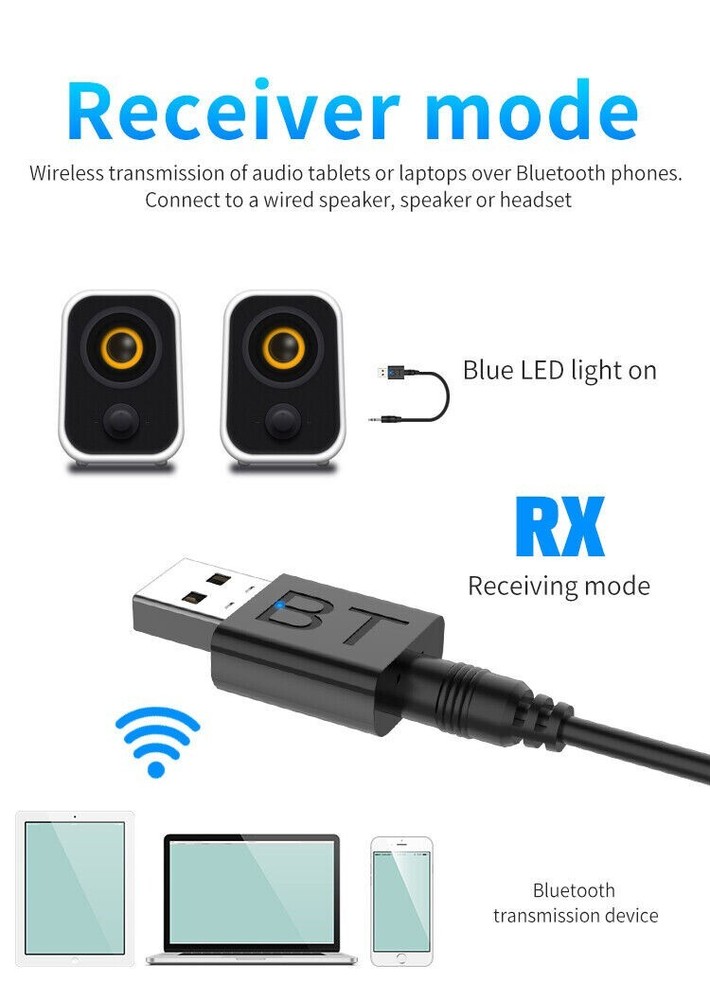 Adaptador Bluetooth Compatible Para PC TV USB Receptor Transmisor Inalambrico