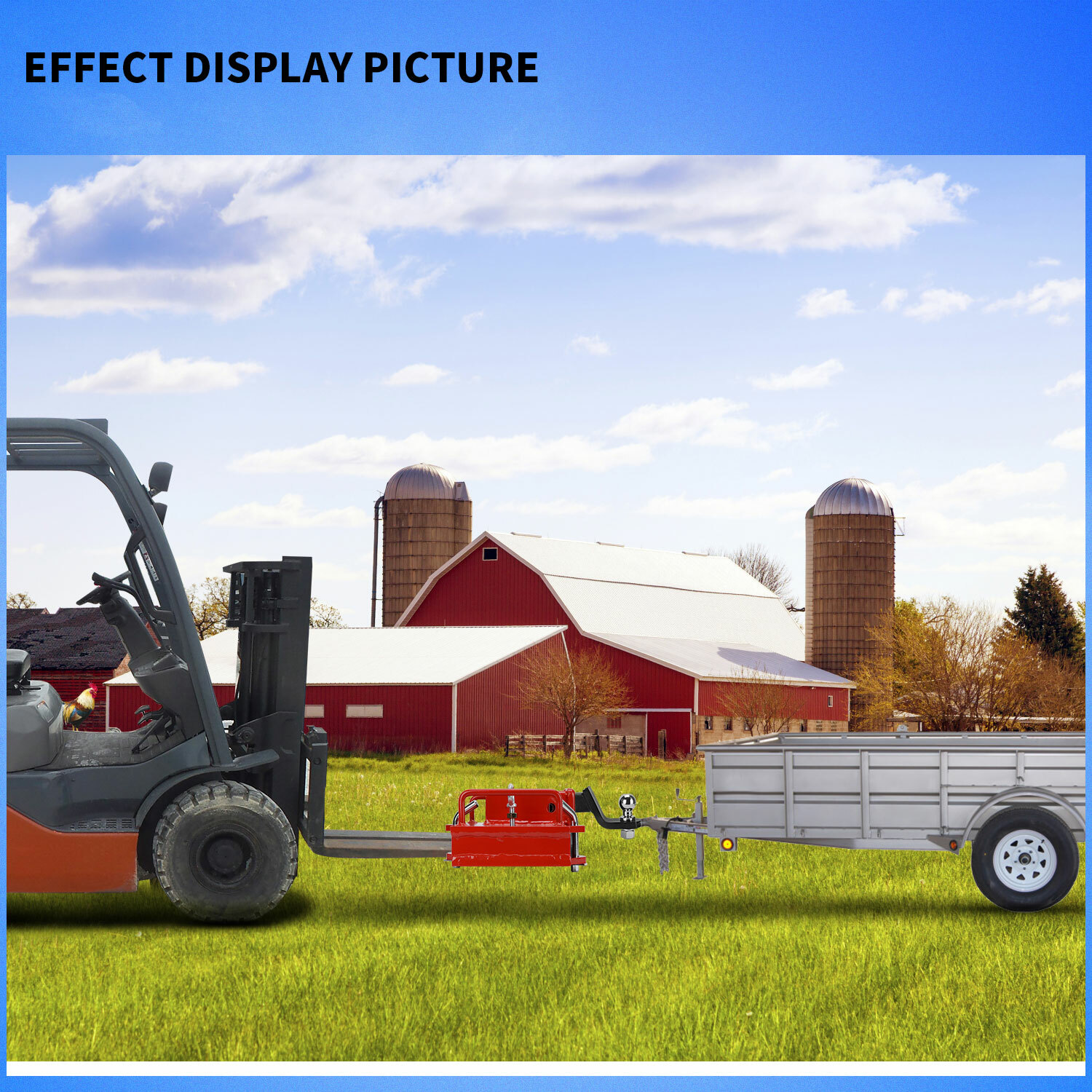 2" Trailer Hitch Receiver Dual Pallet Fork Forklift Towing Adapter Attachment