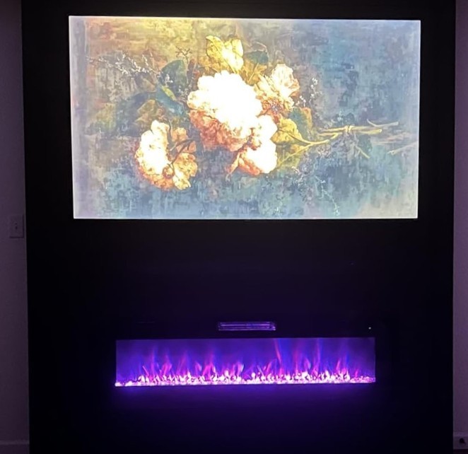 Chimenea Electrica De Calentador Empotrado Pared Remoto Ultrafino 12 Colores 50"