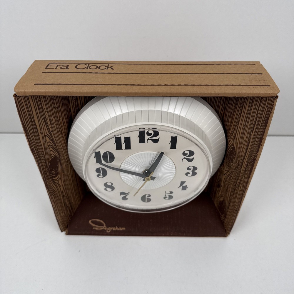 Vtg NOS Mid Century Kitchen Wall Clock Electric Decor
