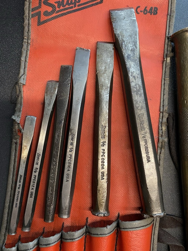 SNAP ON 24PC CHISEL, PUNCH Set Lot C-64b Pouch READ