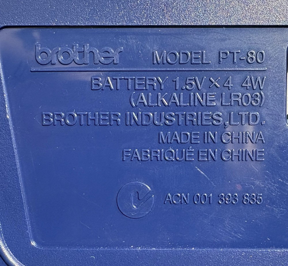 Brother PT-80 P-touch Electronic Labeling System Handheld Tested Working Clean