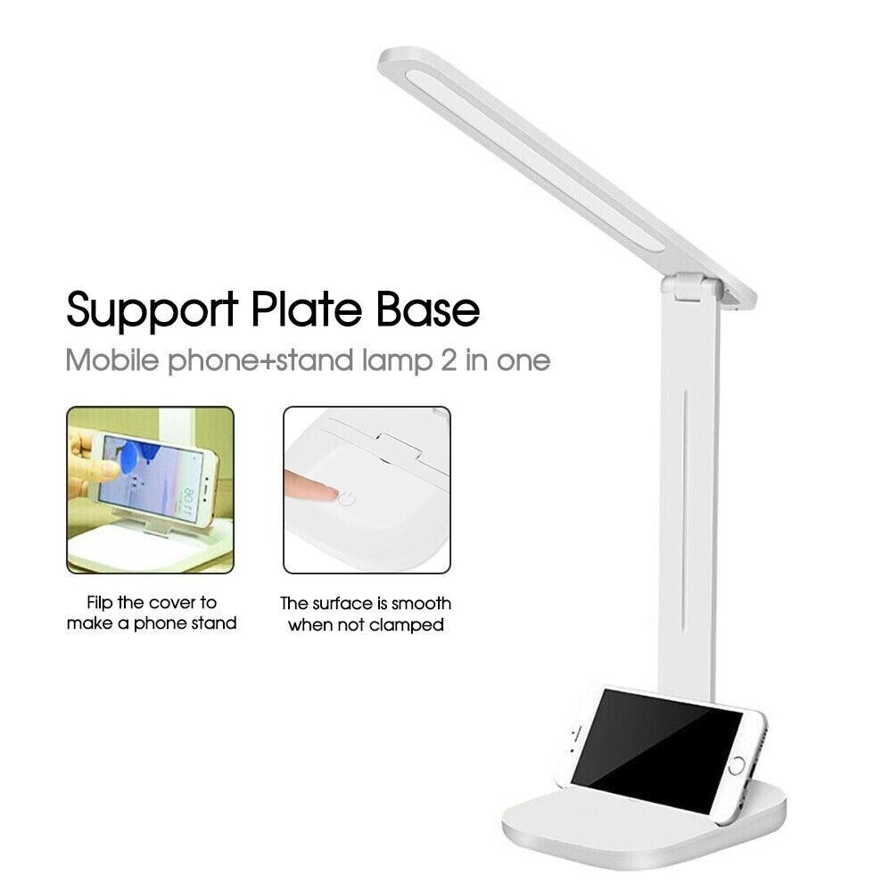 Dimmable LED Desk Light Touch Sensor Table Bedside Reading Lamp USB Rechargeable