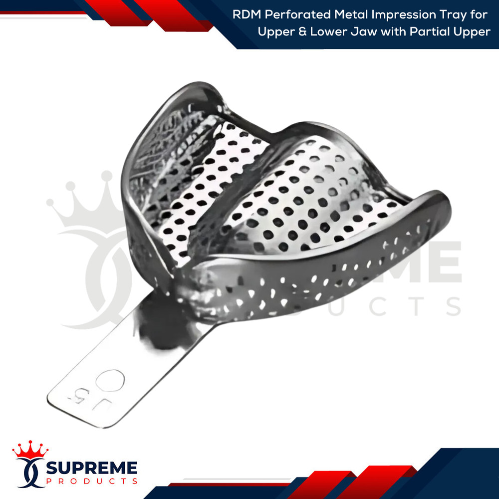 RDM Perforated Metal Impression Tray for Upper & Lower Jaw with Partial Upper