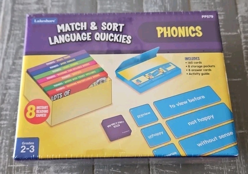 Lakeshore Phonics Match & Sort Language Quickies Grades 2-3 (PP579) NEW SEALED