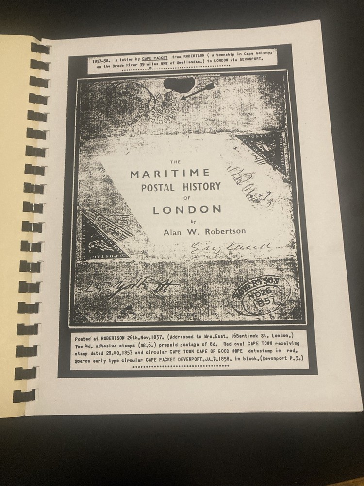 The Maritime Postal History Of London 1766-1960, Postilion Pub.