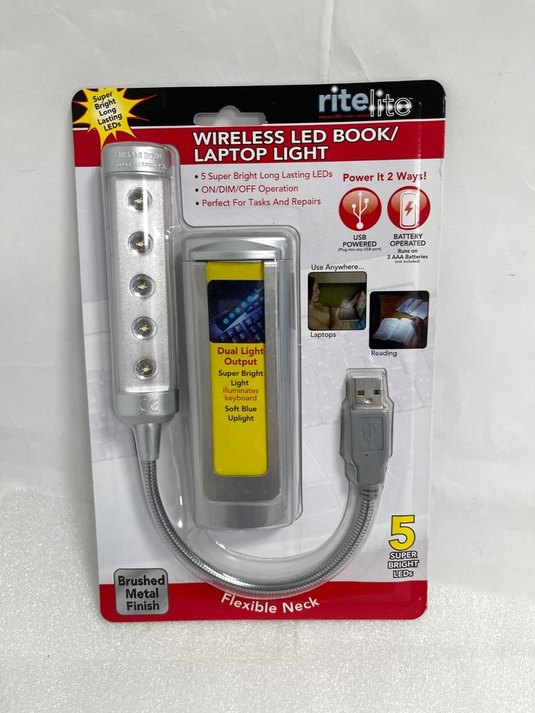 NEW - Ritelite LPL792 Wireless USB 5-LED Touch-On Computer Light