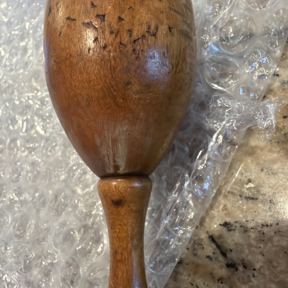 Vintage Sewing Darning Tool Wooden Egg Shaped 6" EUC
