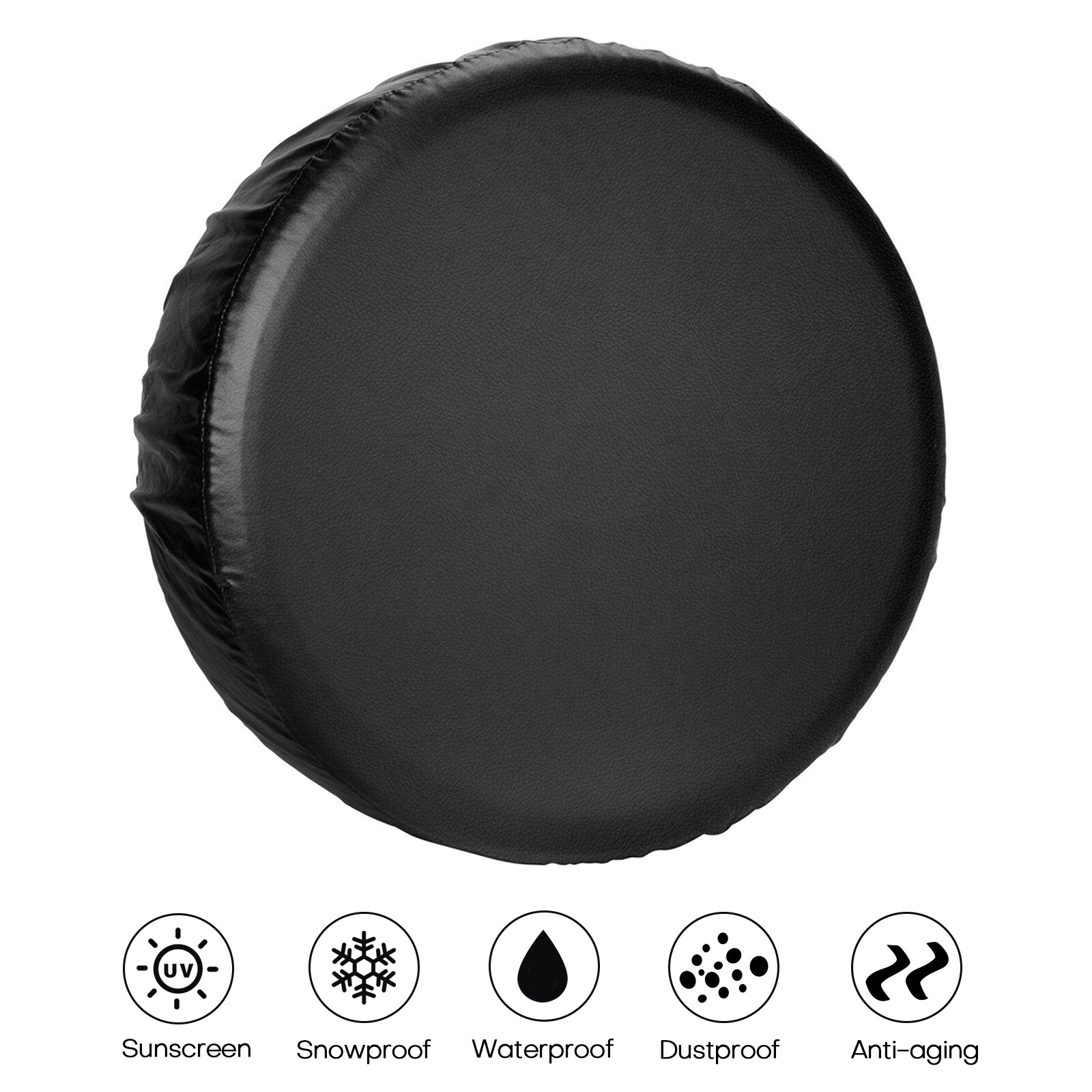 18inch Spare Tire Cover For Jeep WRANGLER Black Leather Tire Cover 33"- 35"