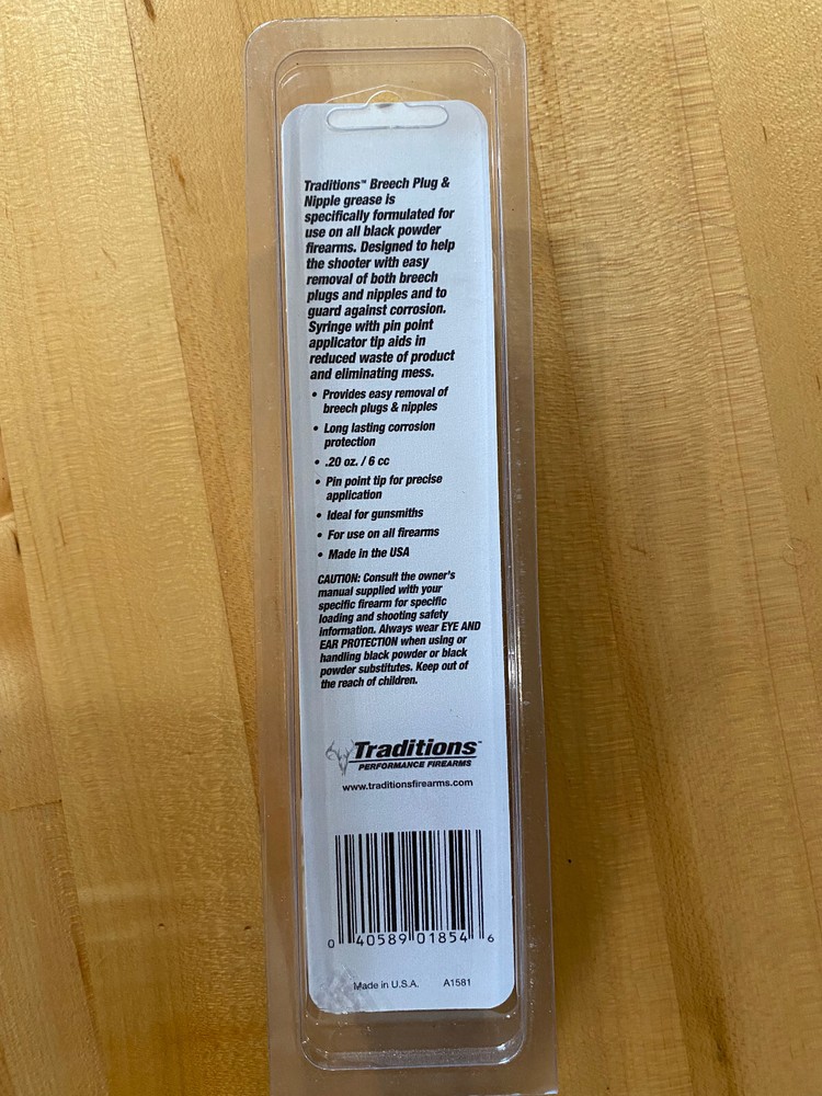Traditions Performance Firearm #A1581 Breech Plug & Nipple Grease Muzzleloading