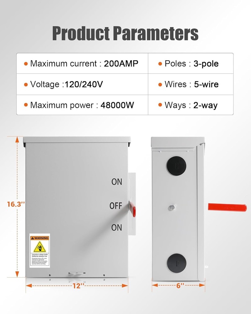 200 Amp 3P Transfer Switch NEMA 3R