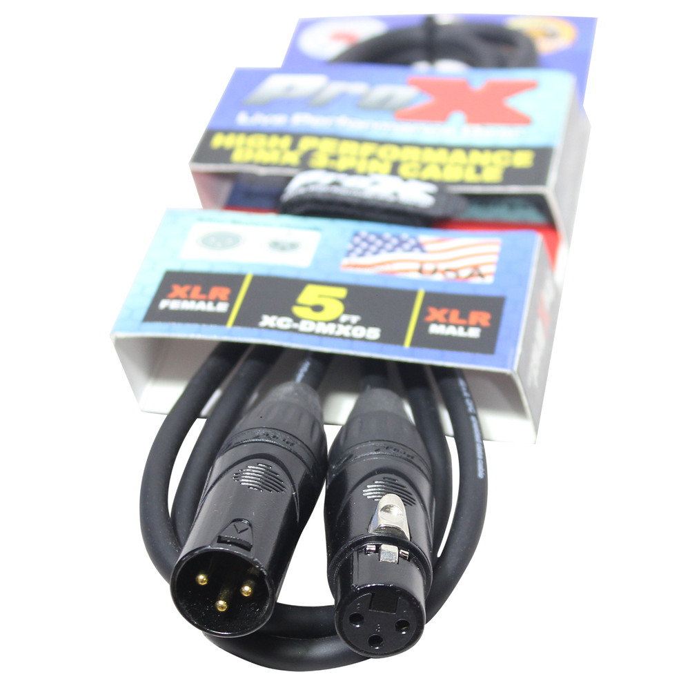 10 Prox 3 Pin DMX 5 ft Stage High Performance Lighting Shielded Cables