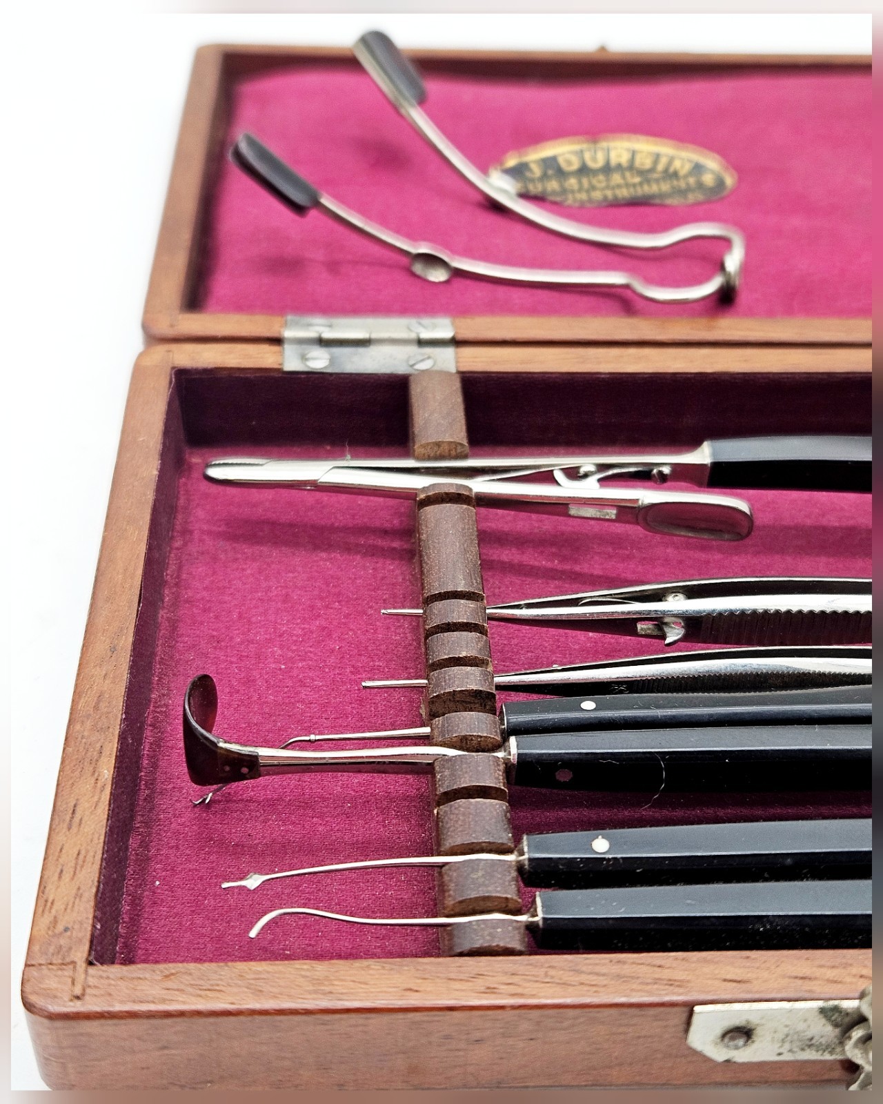 Antique Medical Eye Surgical Instruments J. Durbin Surgical Optometry Wood Rare