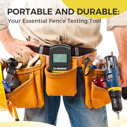 Versatile Electric Fence Tester, Battery Testing with Large LCD Display,