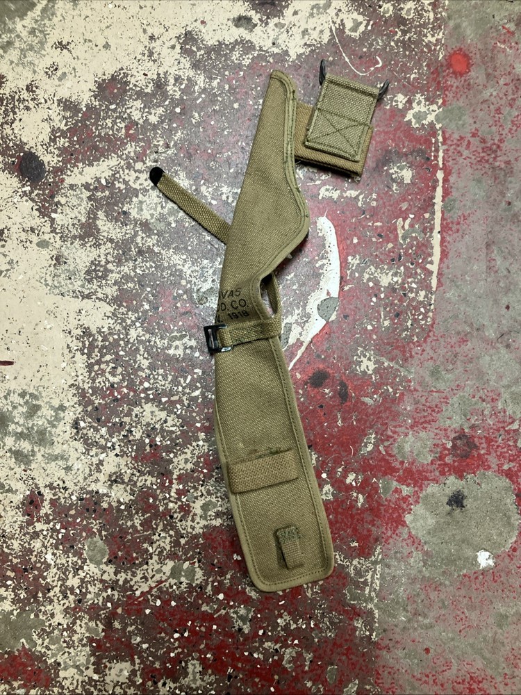 USGI 1918 M1910 Pick Axe Canvas Pouch Case US Army GI Pistol Belt