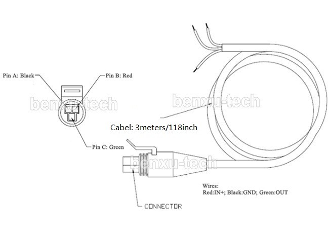 3m Cable Pressure Sender Sensor Transmitter Transducer for non-corrosive medium