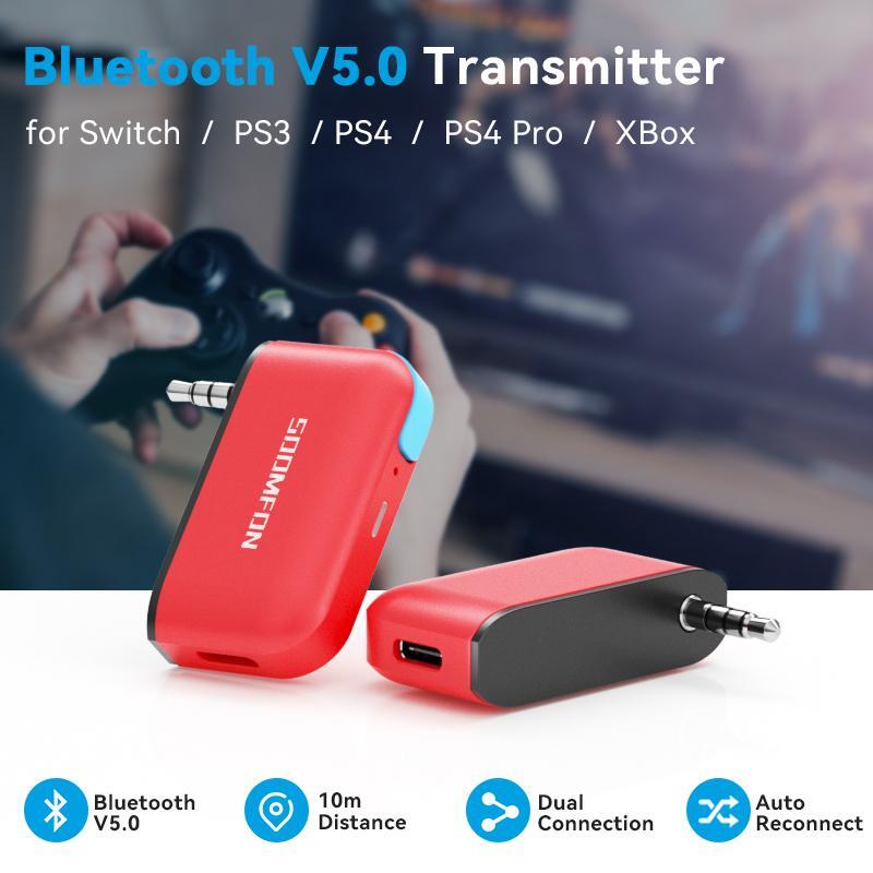 Bluetooth Transmitter Wireless Audio Adapter for Nintendo Switch Lite 3.5mm Jack