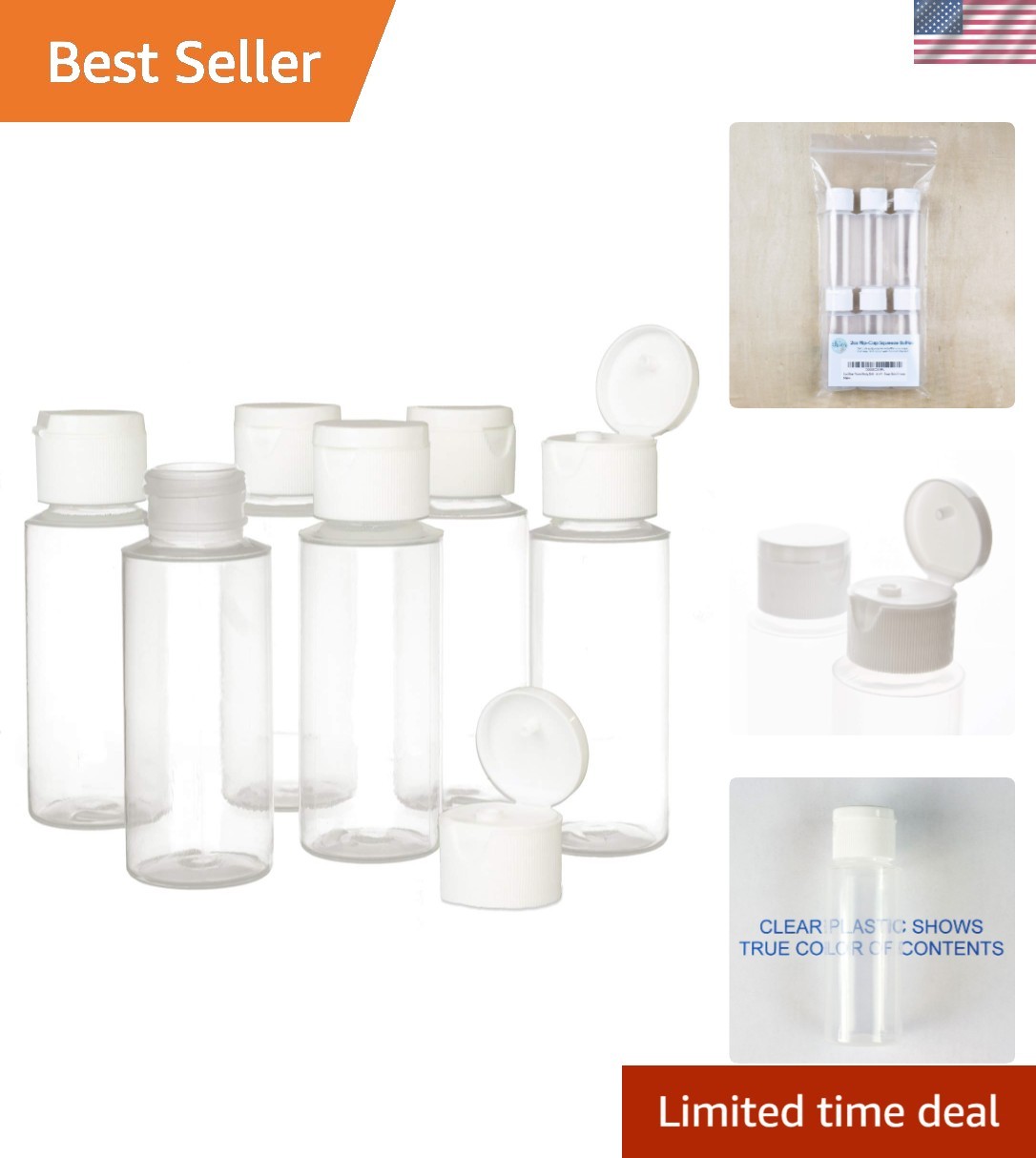 Versatile 2oz Plastic Squeeze Bottles with Flip Cap - Ideal for All Liquids