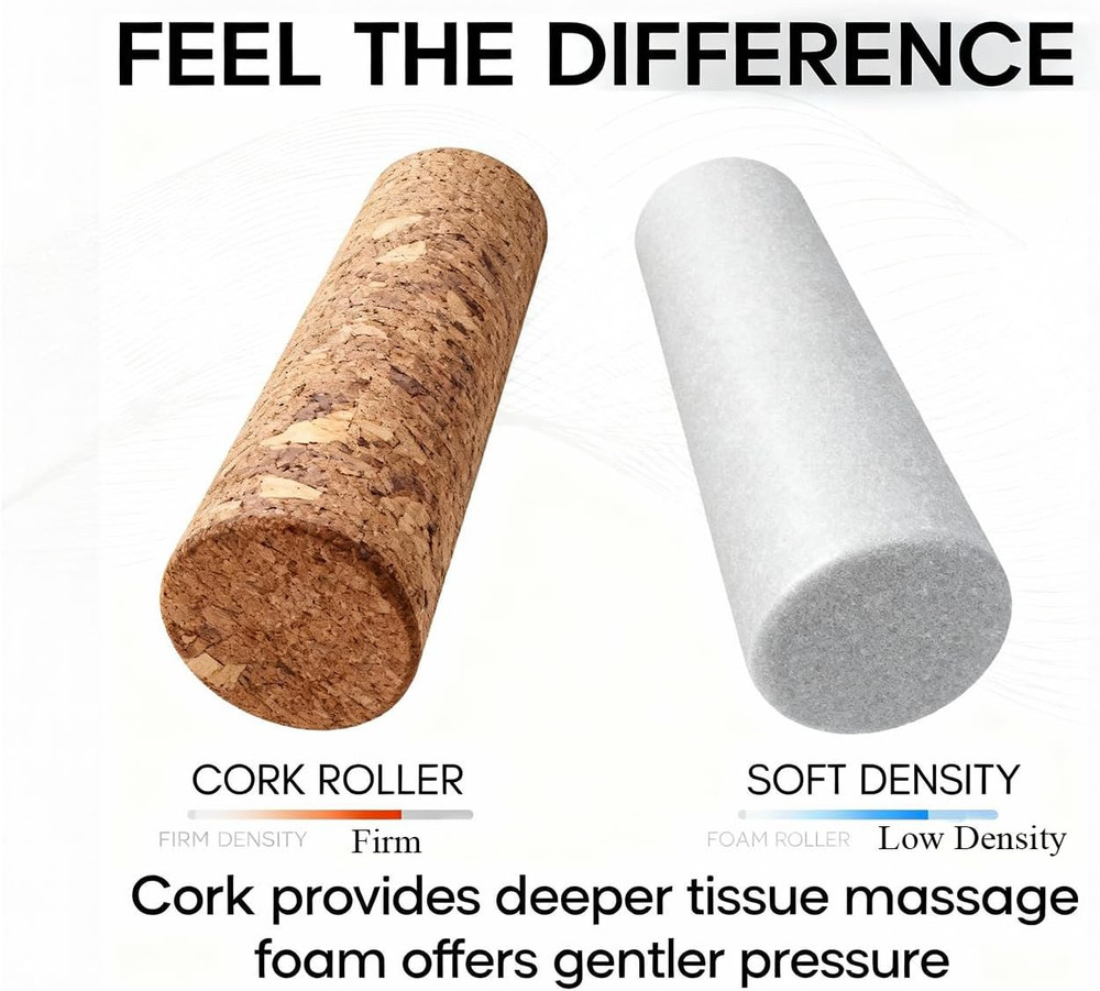 Foam Roller Physical Therapy/Natural Eco-Friendly Cork Roller/High-Density Deep