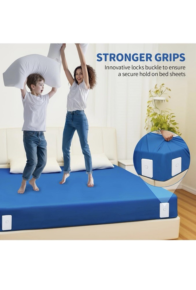 Bed Sheet Straps, Upgraded Sheet Holder Keep Sheets Firm & Tight, Open Corner