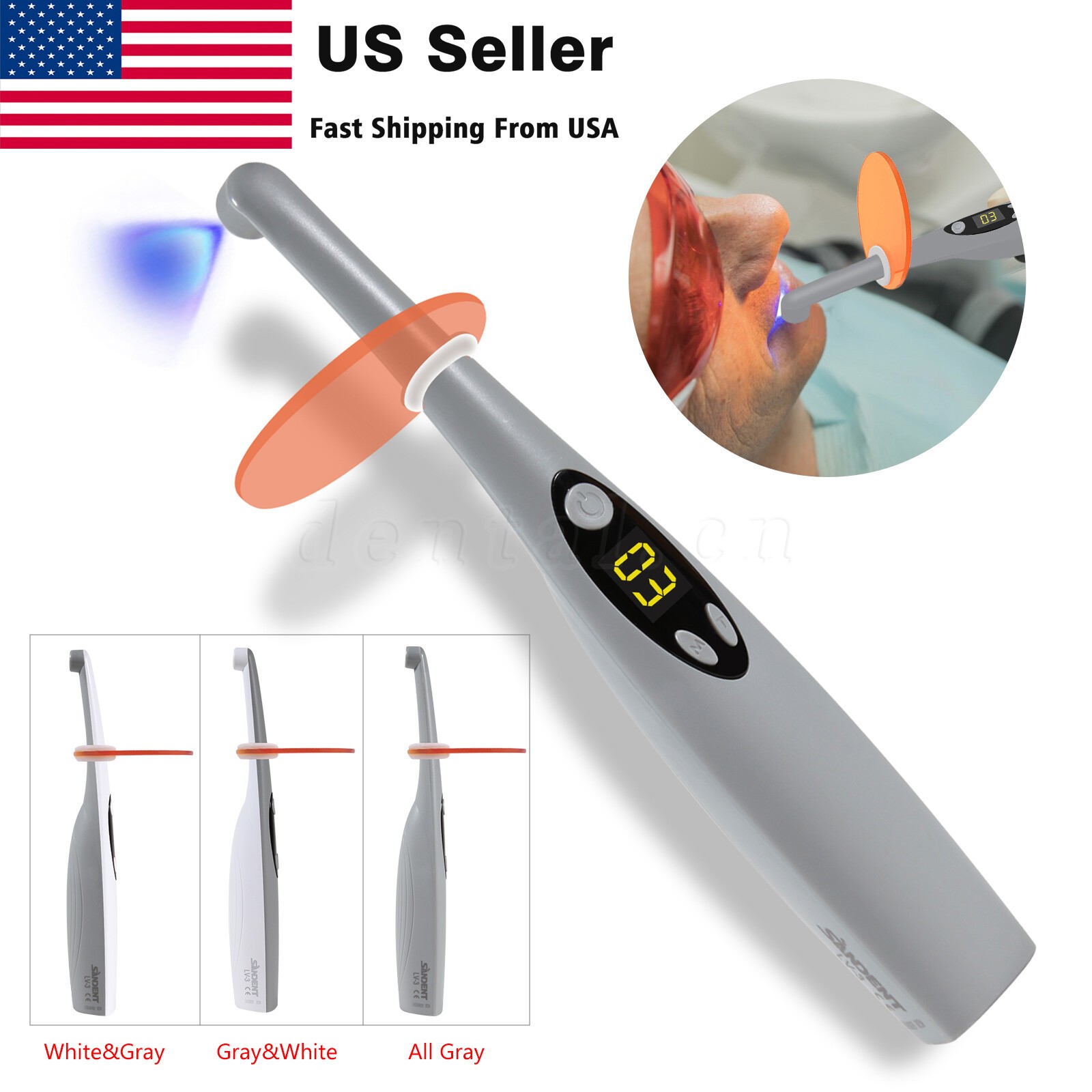 Dental Cordless Led Curing Light 3 Second iLED Cure Lamp Woodpeck DTE Style 3s