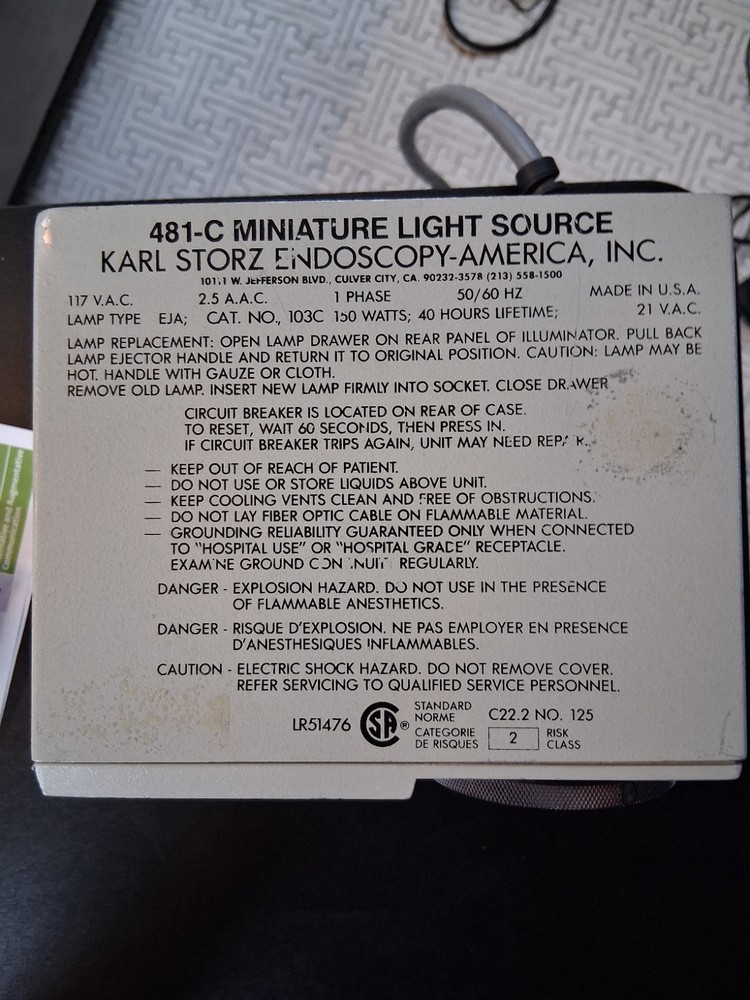 Karl Storz 481C Miniature Light Source