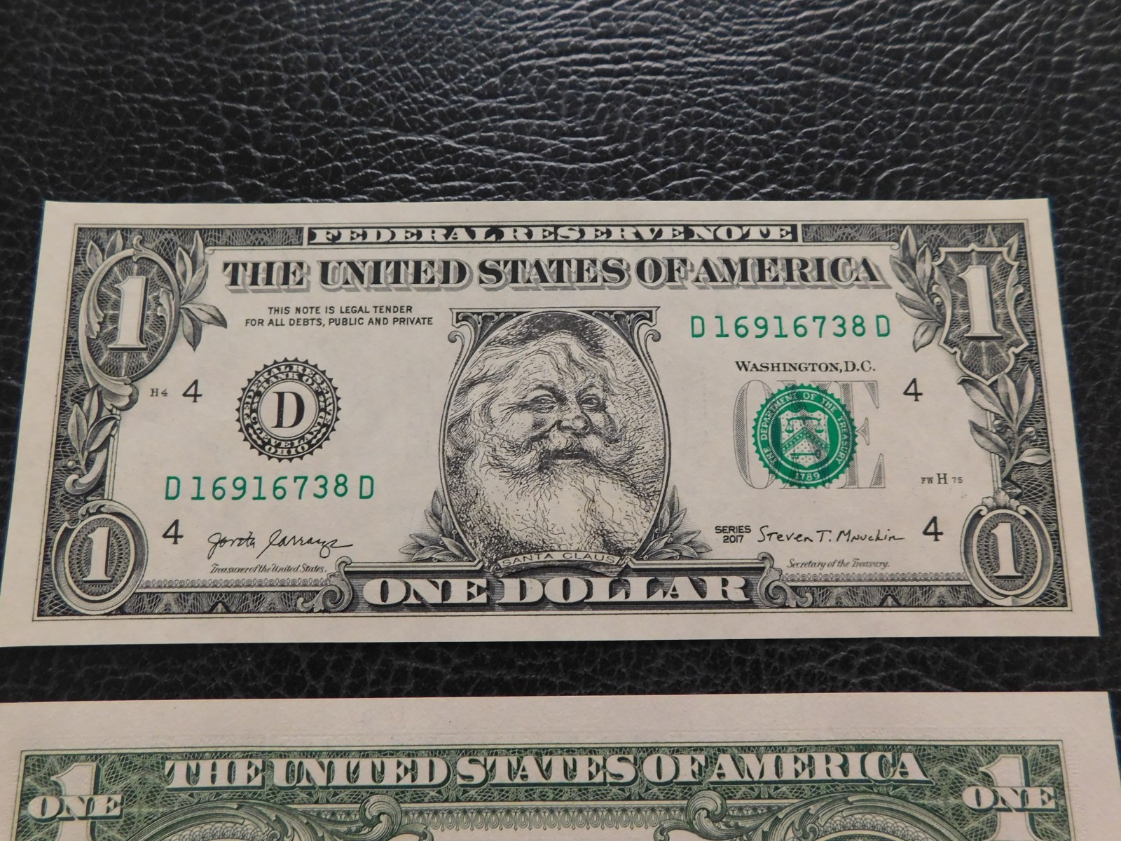 The Santa Claus U.S. $1 Dollar Bill Money "Santa Dollar" NEW ITEM # 001. *63.