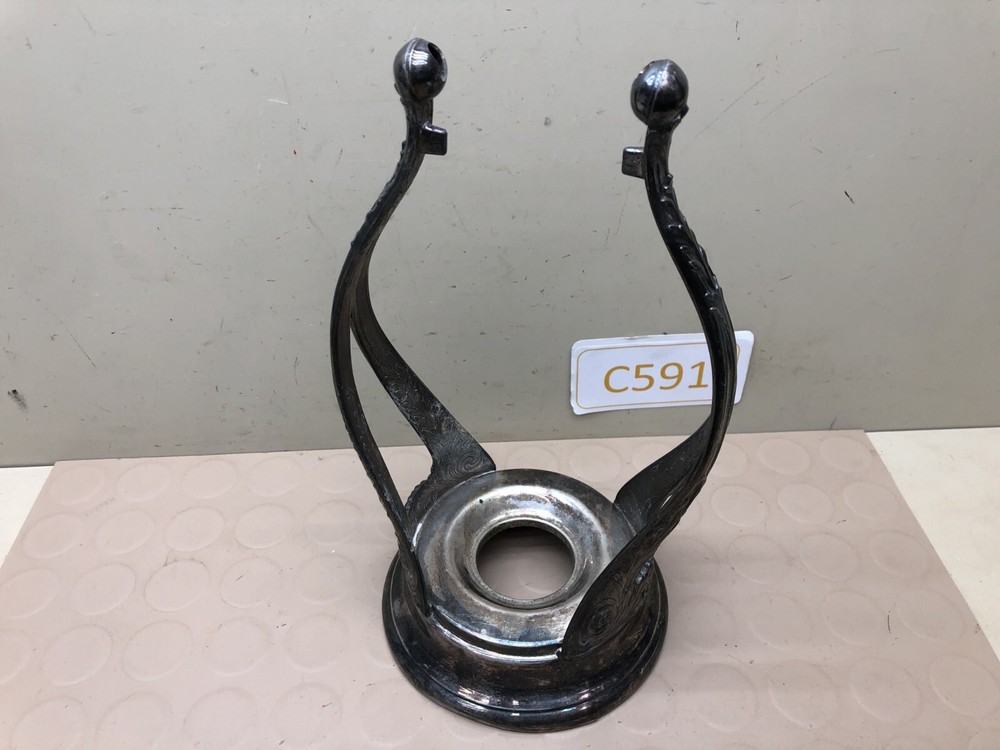 Vintage Corning Tea Coffee Carafe Silver Plate Stand Only